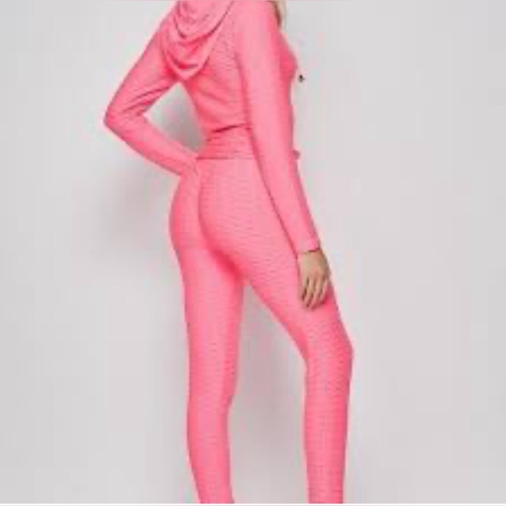 Love Star pink scrunch butt legging & hooded zipper jacket set